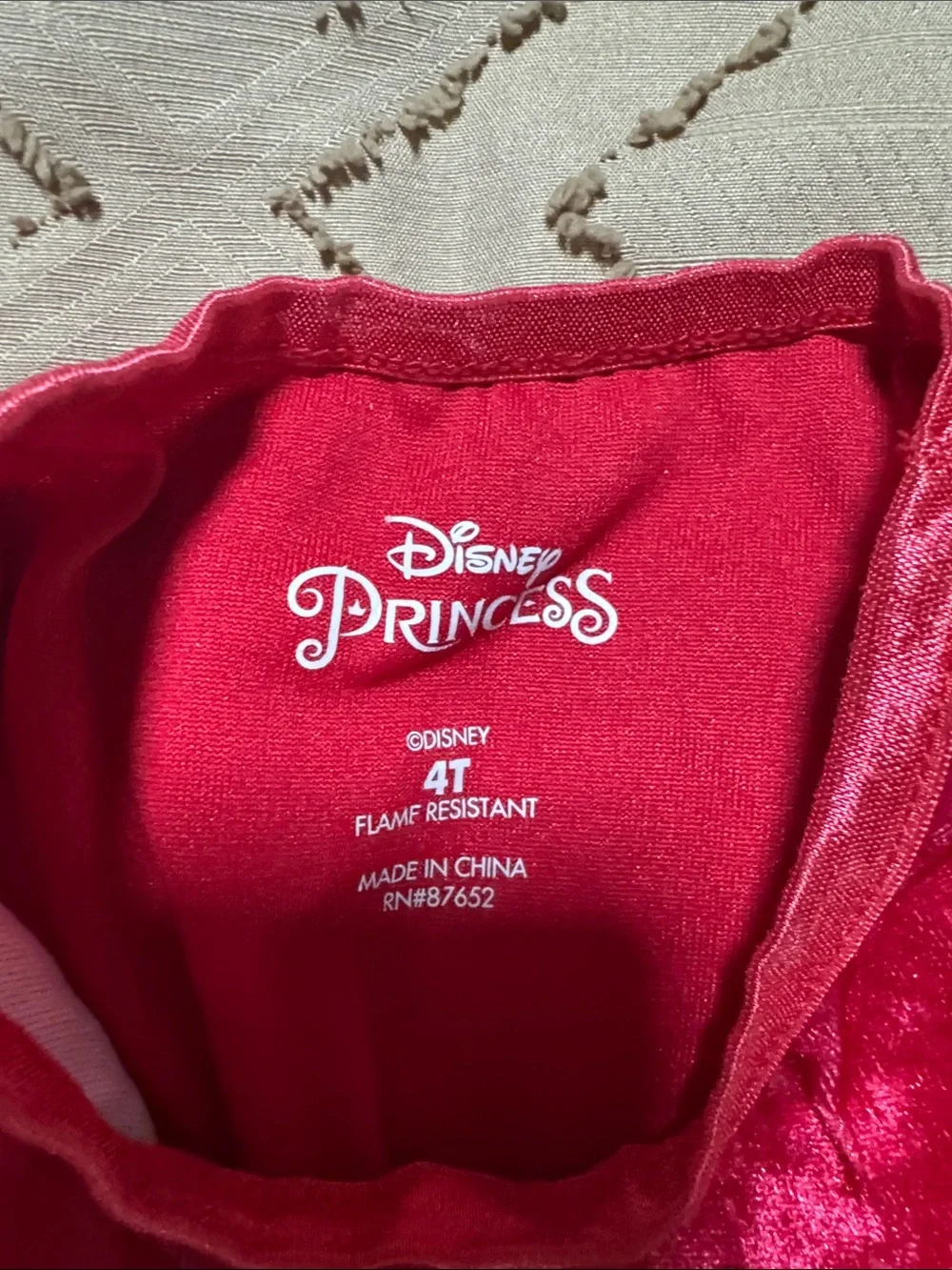 Disney Red Sparkle Princess Nightgown with Snowflake Details